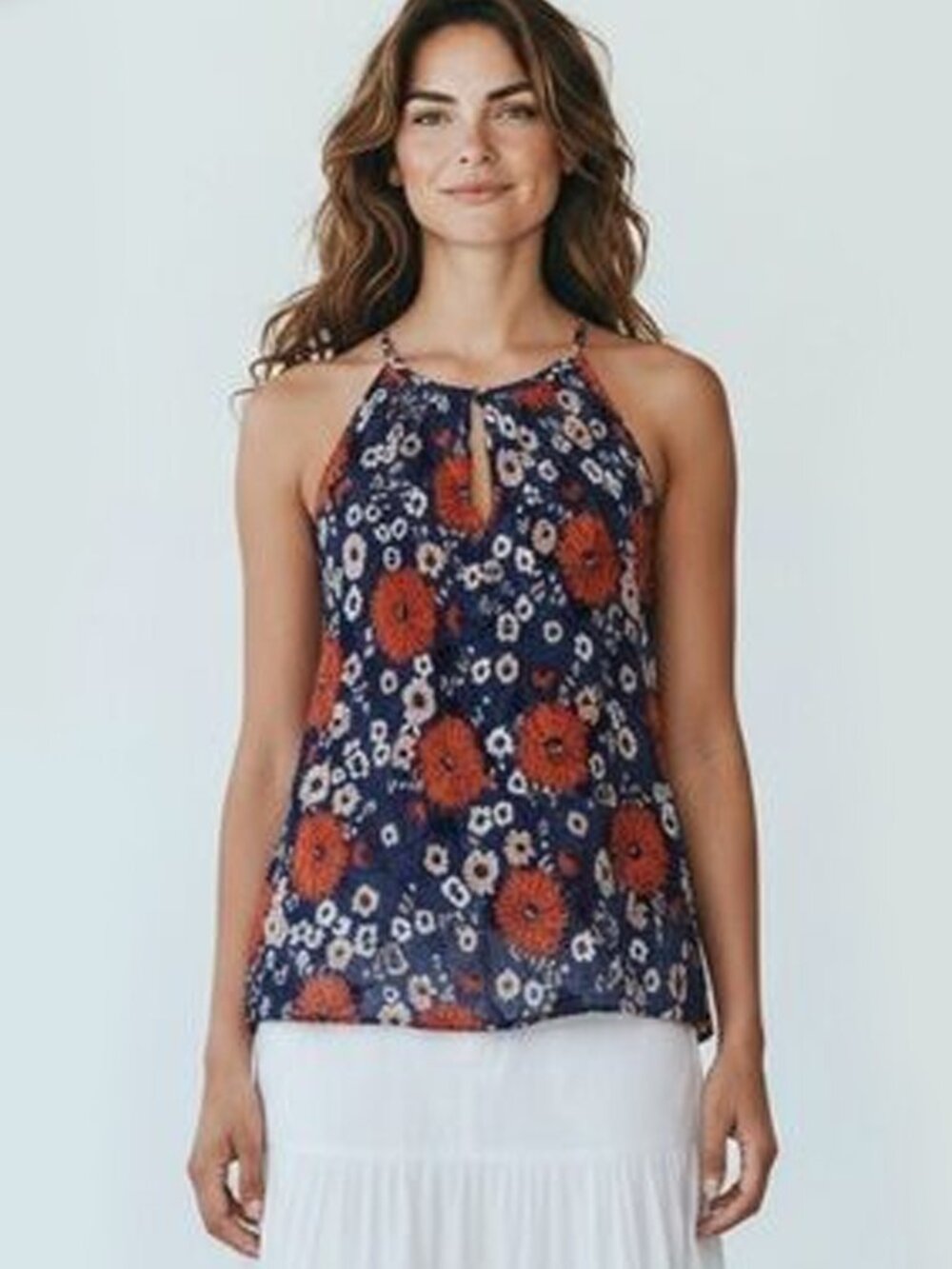 Massimo Dutti NWT Size 10 Halter Style Crinkle Silk Blend Lined Blouse Top